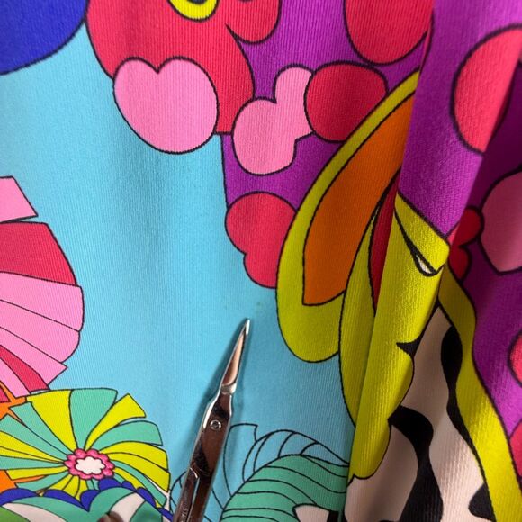 Trina Turk Balboa Bohemain Psychedelic Groovy Floral Mini Dress Swim Cover-Up - Picture 9 of 11